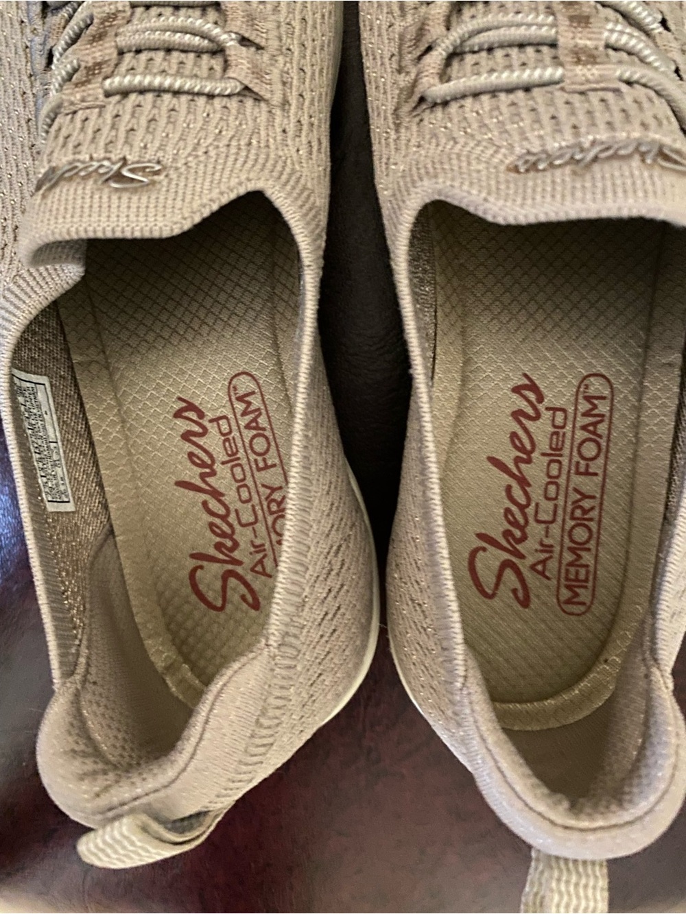 Skechers Knit Slip-On Sneakers in Beige - Picture 3 of 8
